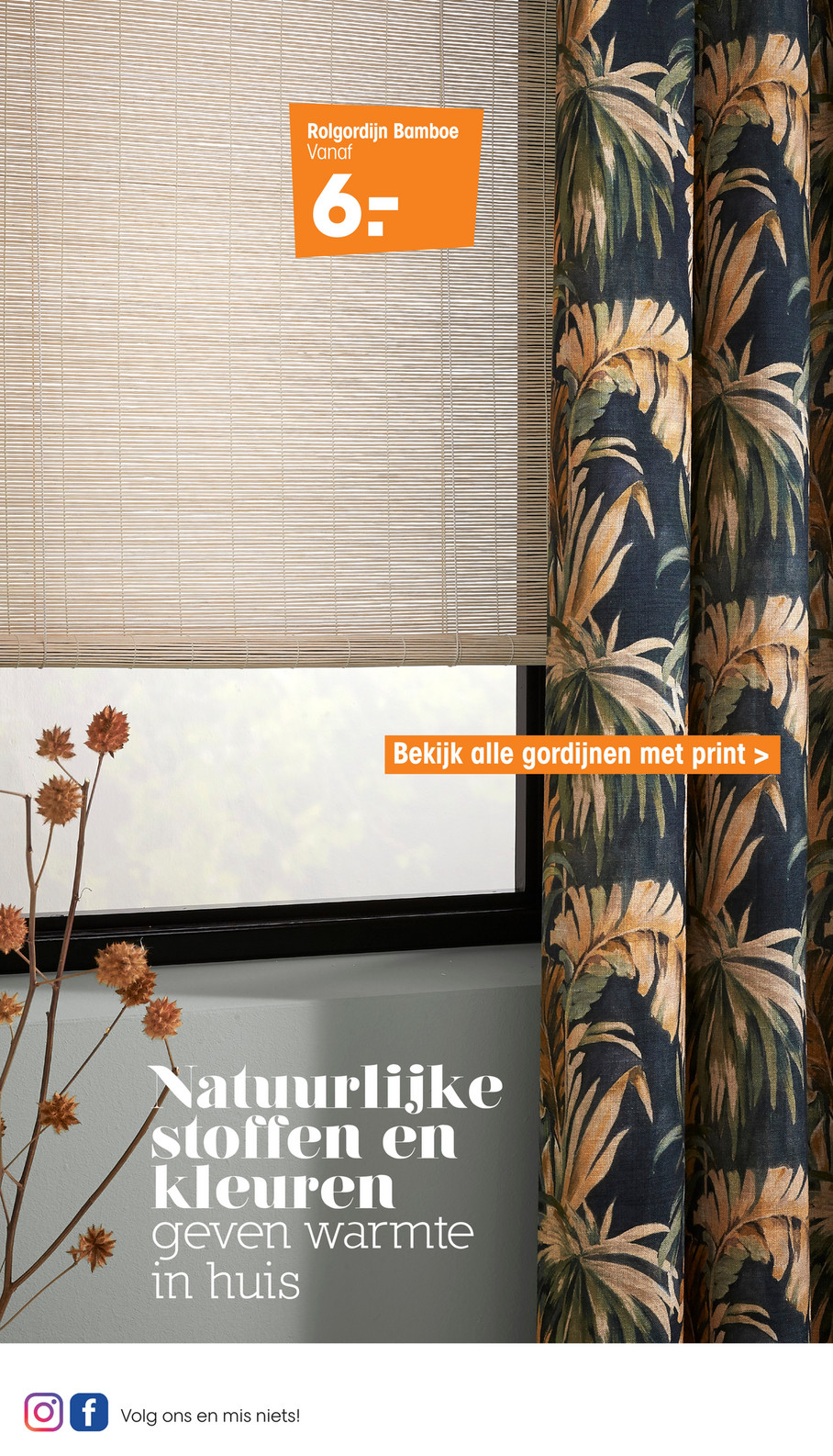 Meestal milieu los van Kwantum Magazine NL - Make-over magazine 2020 - Rolgordijn Maaike Wit -  60x190 cm